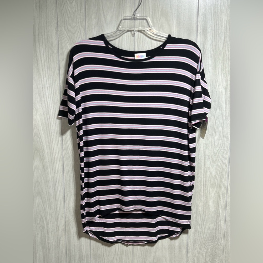 LuLaRoe Striped Short Sleeve High Low Irma Shirt Size XXS NWT